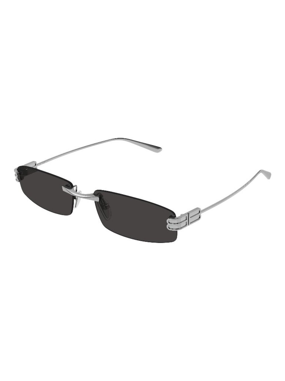 New Balenciaga Men's Sunglasses Silver Grey Lens Metal Frame BB0488S 005 62